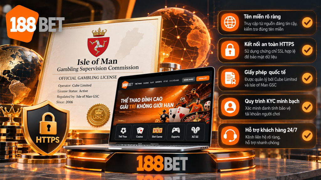 Thông tin giấy phép và các tiêu chí xác minh website 188BET